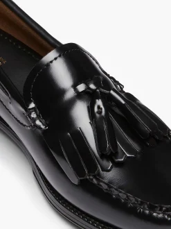 G.H.BASS Easy Weejuns Esther Kiltie Tassel Loafers Black Hot