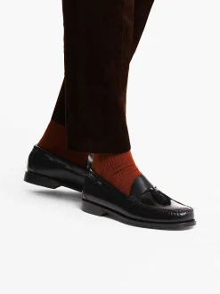G.H.BASS Easy Weejuns Larkin Tassel Loafers Black Clearance
