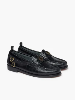 G.H.BASS Fred Perry X Amy Winehouse Weejuns Penny Black Hot