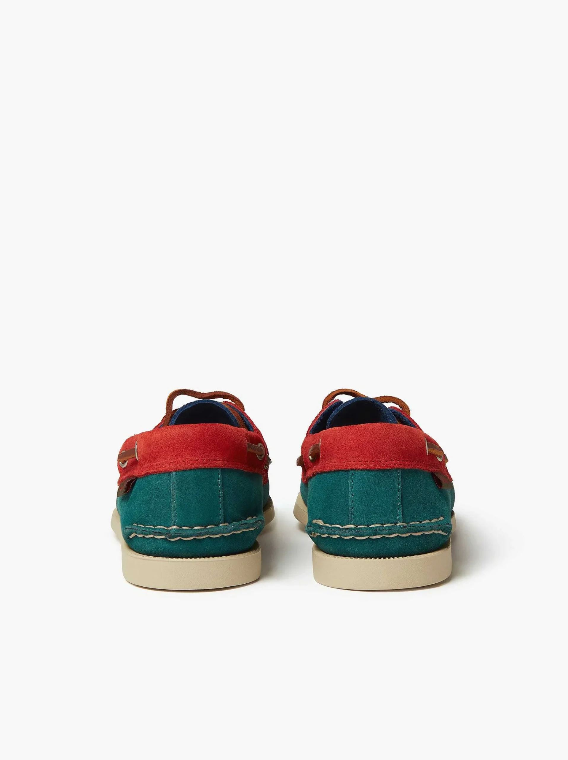 G.H.BASS Jetty Iii 2 Eye Boat Shoes Red & Blue & Green Clearance