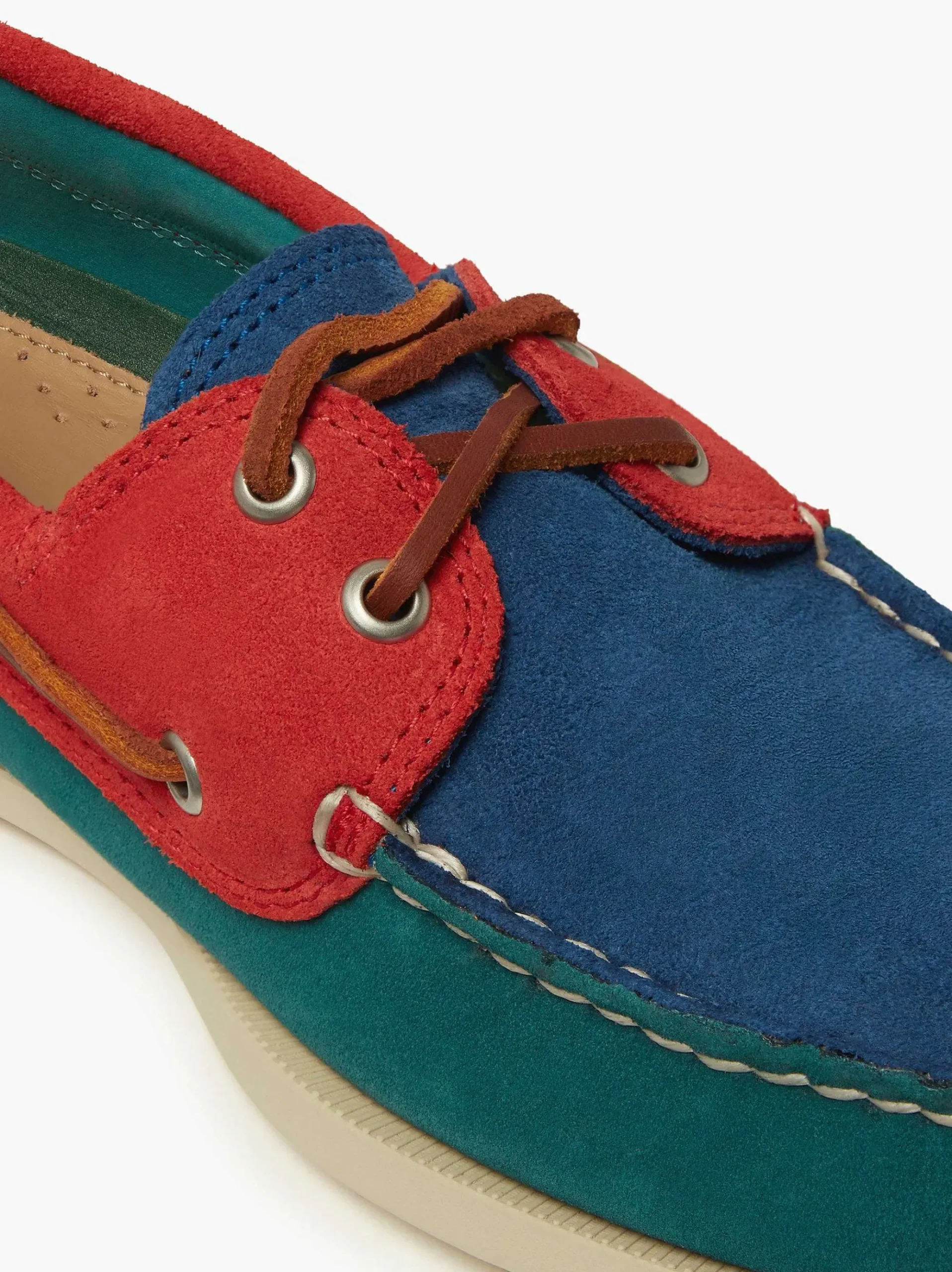 G.H.BASS Jetty Iii 2 Eye Boat Shoes Red & Blue & Green Clearance