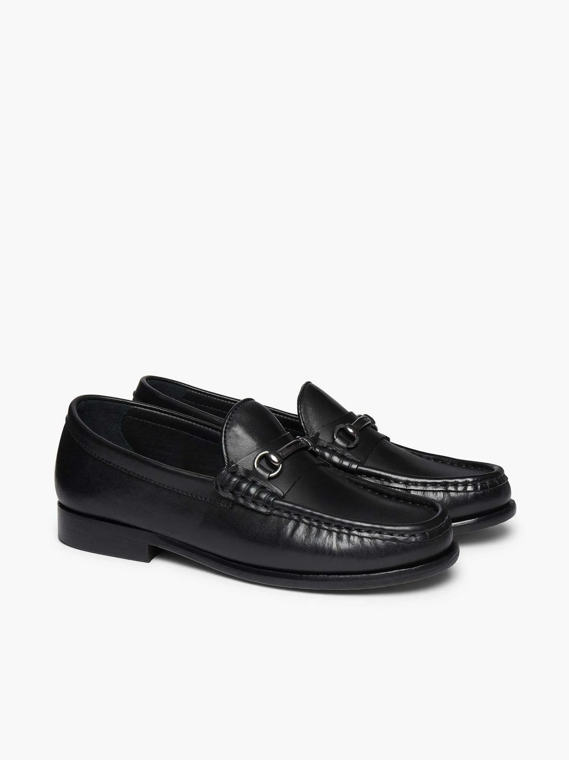 G.H.BASS Panama Lianna Saddle Bar Loafers Black Fashion