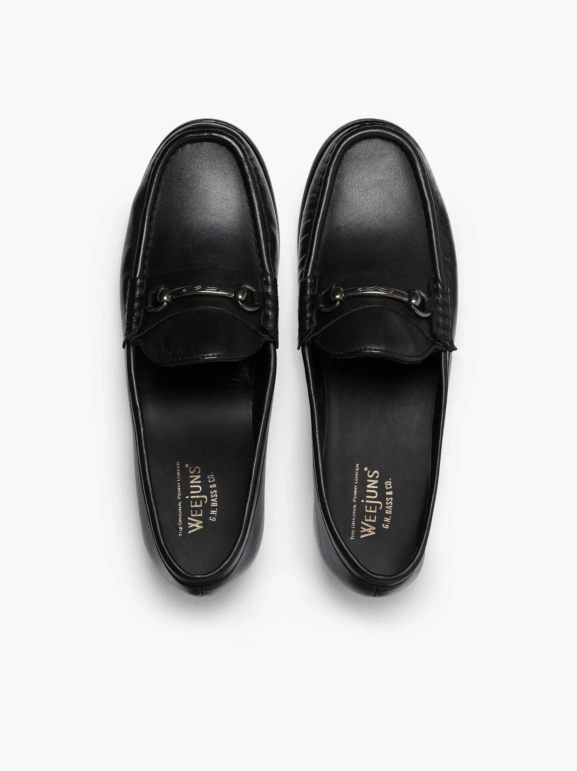 G.H.BASS Panama Lianna Saddle Bar Loafers Black Fashion