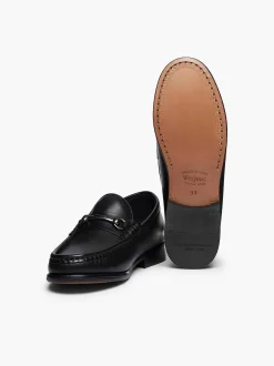 G.H.BASS Panama Lianna Saddle Bar Loafers Black Fashion