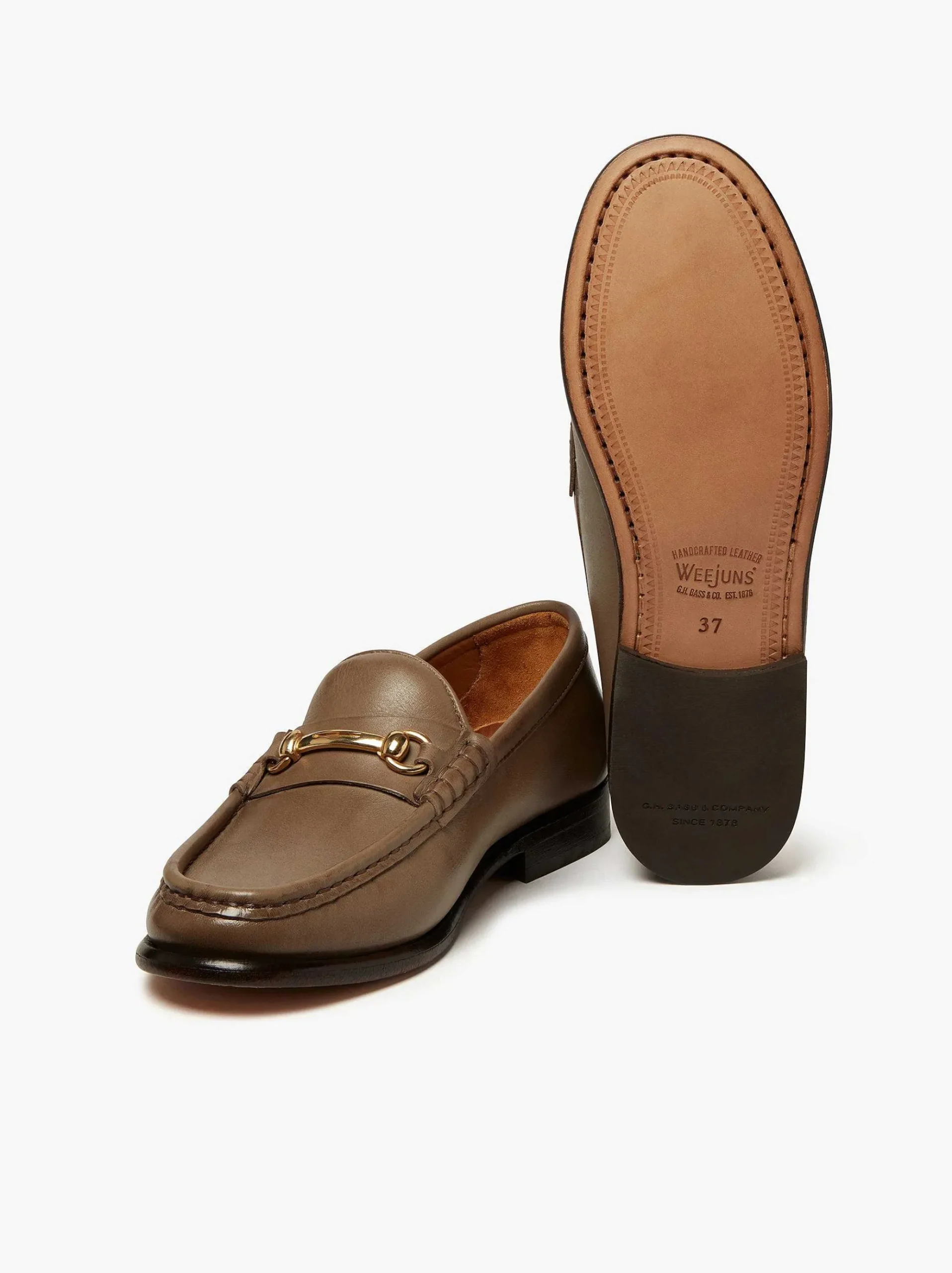 G.H.BASS Panama Lianna Saddle Bar Loafers Taupe Best