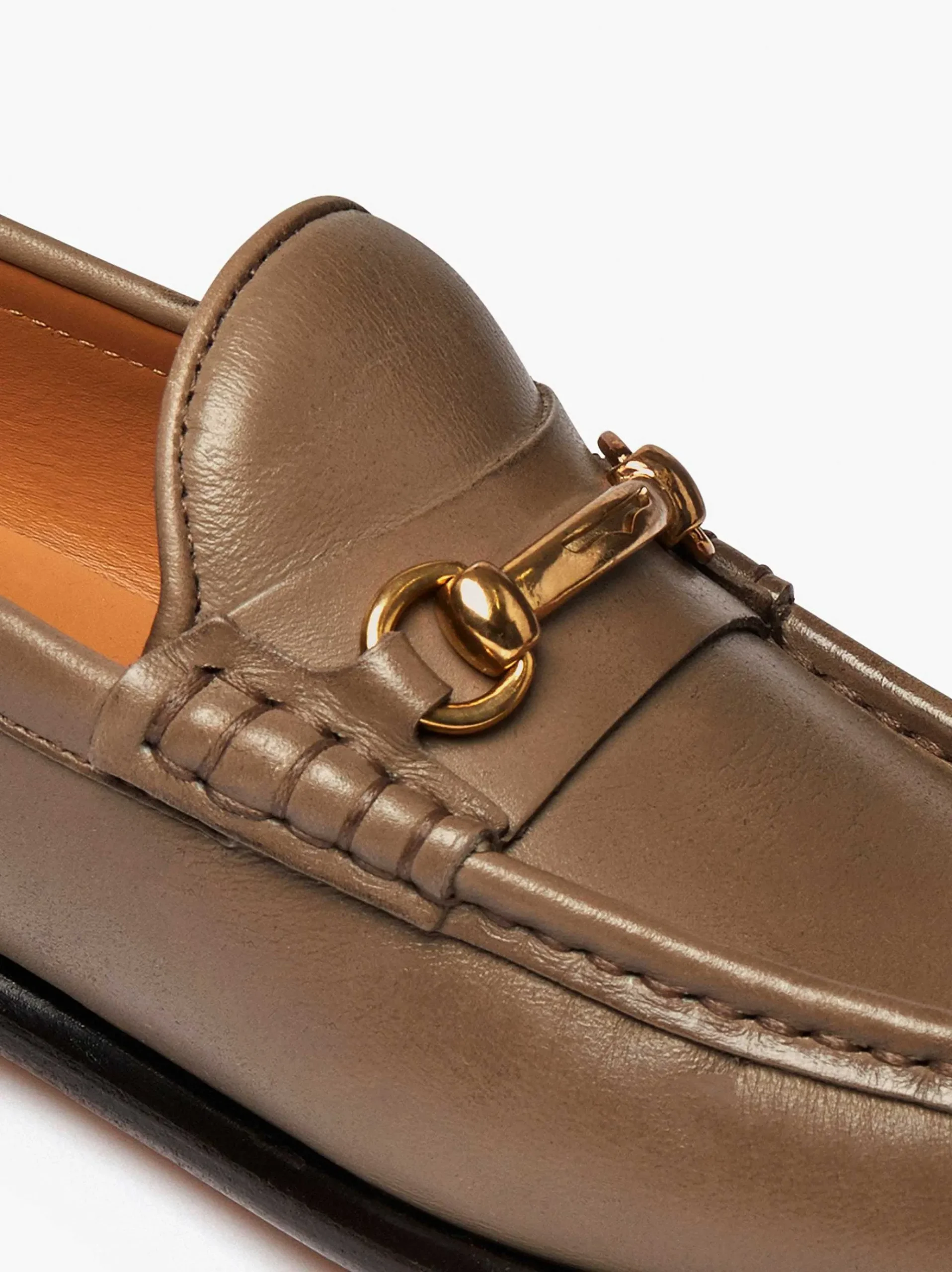 G.H.BASS Panama Lianna Saddle Bar Loafers Taupe Best
