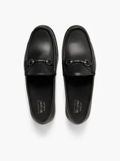 G.H.BASS Panama Lincoln Saddle Bar Loafers Black Discount