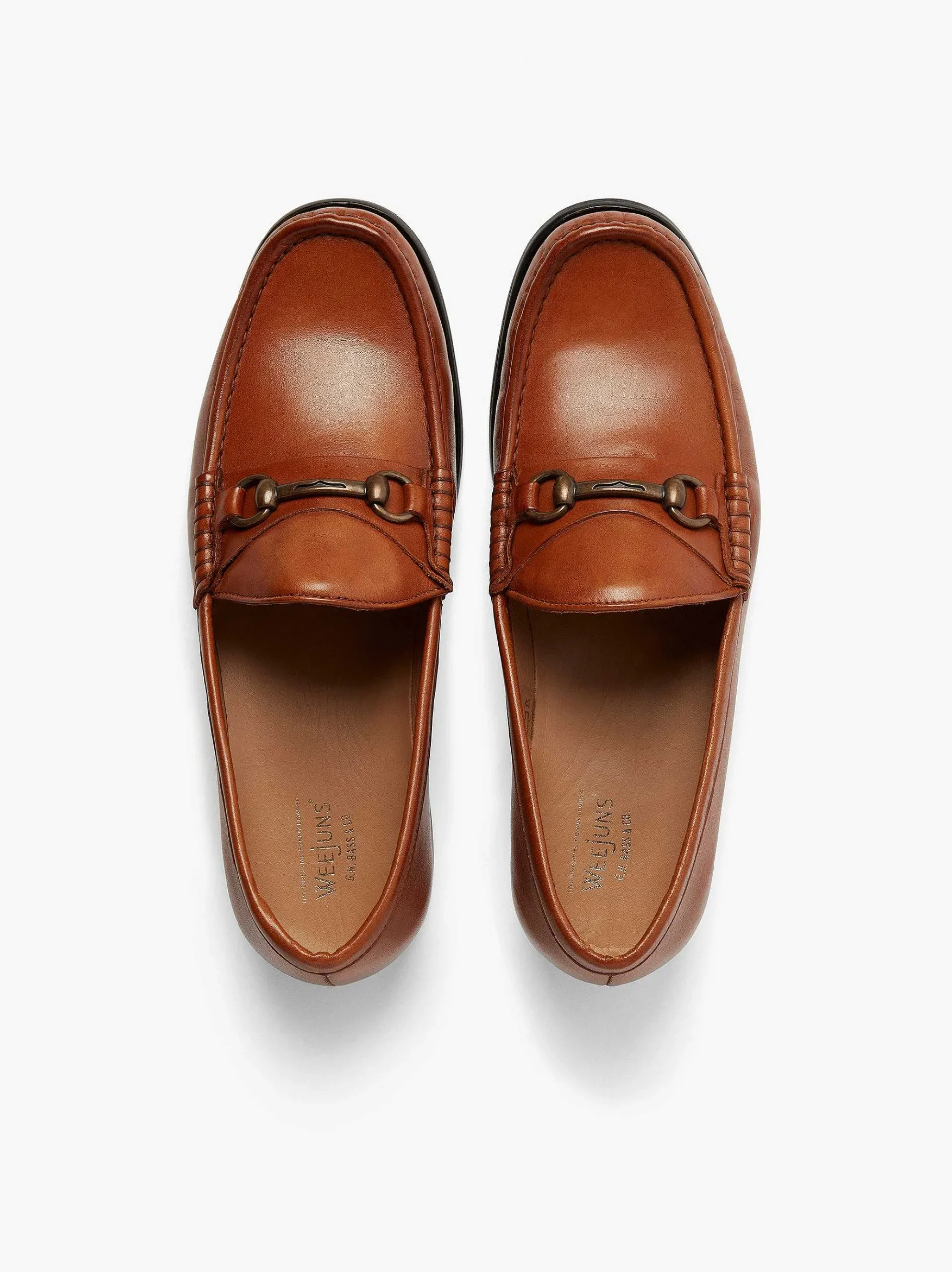 G.H.BASS Panama Lincoln Saddle Bar Loafers Tan Hot