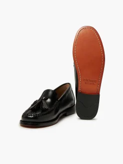 G.H.BASS Weejuns Estelle Brogue Tassel Loafers Black New