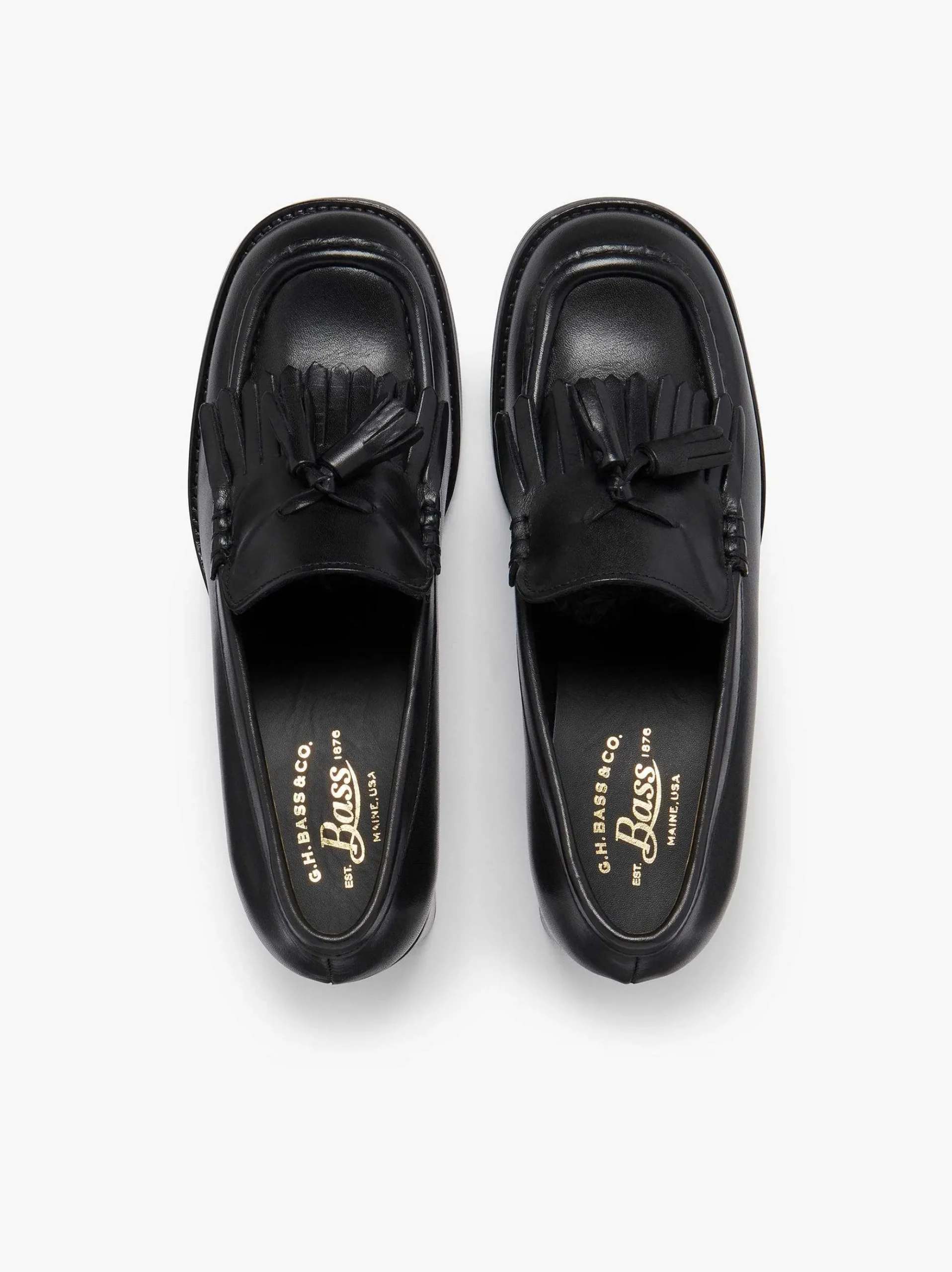 G.H.BASS Weejuns Kiltie Tassel Heels Black Shop
