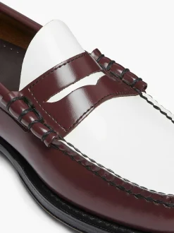 G.H.BASS Weejuns Larson Penny Loafers Wine & White Discount