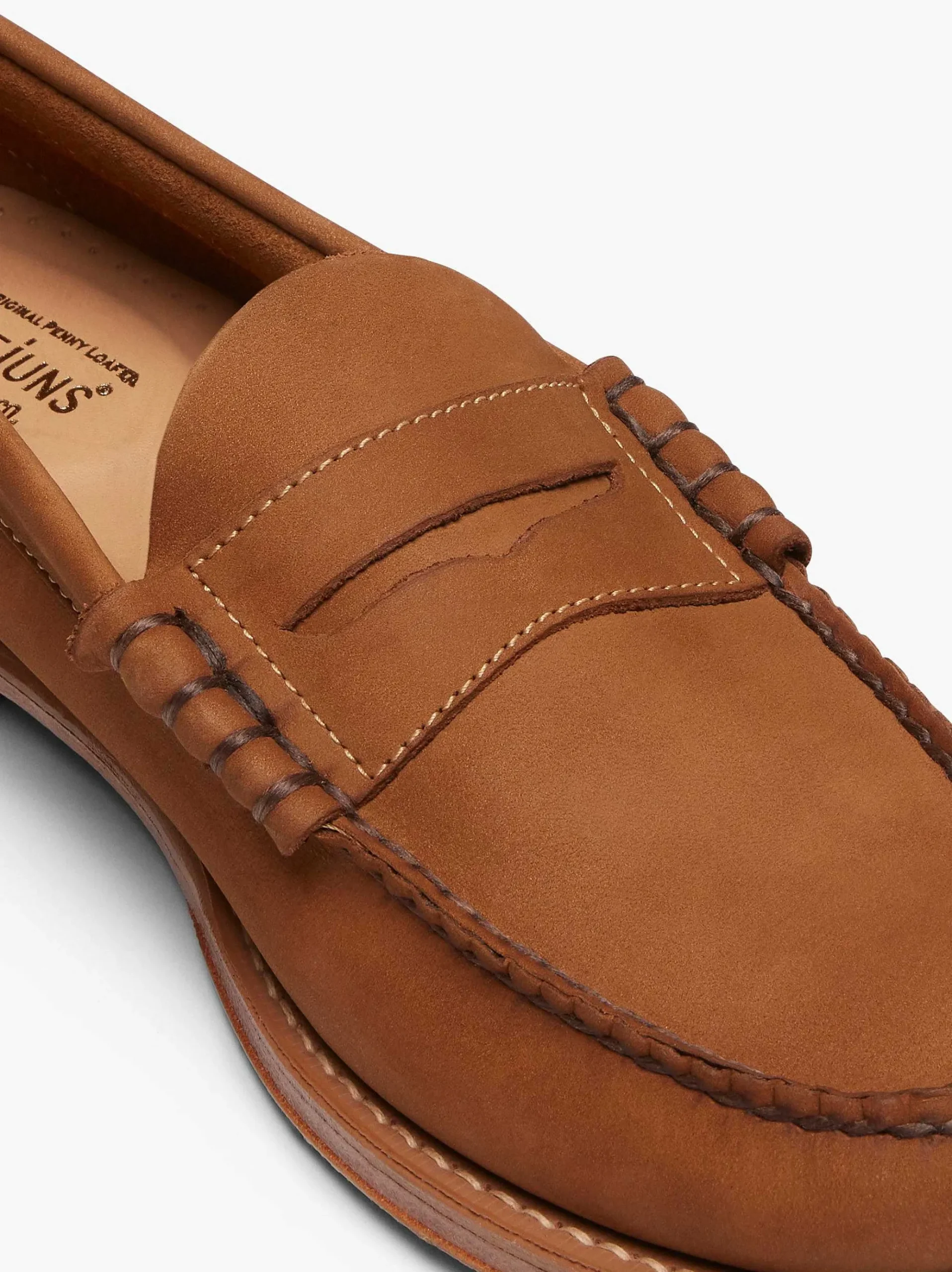 G.H.BASS Weejuns Larson Penny Loafers Tan Nubuck Sale
