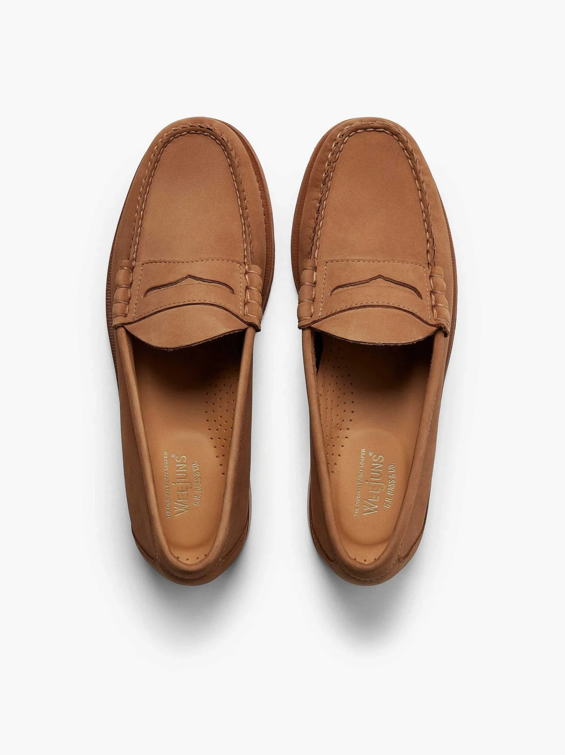 G.H.BASS Weejuns Larson Penny Loafers Earth Nubuck Hot