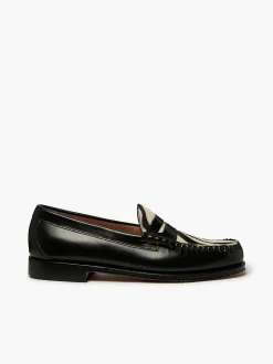 G.H.BASS Weejuns Larson Penny Loafers Zebra Print & Black Discount