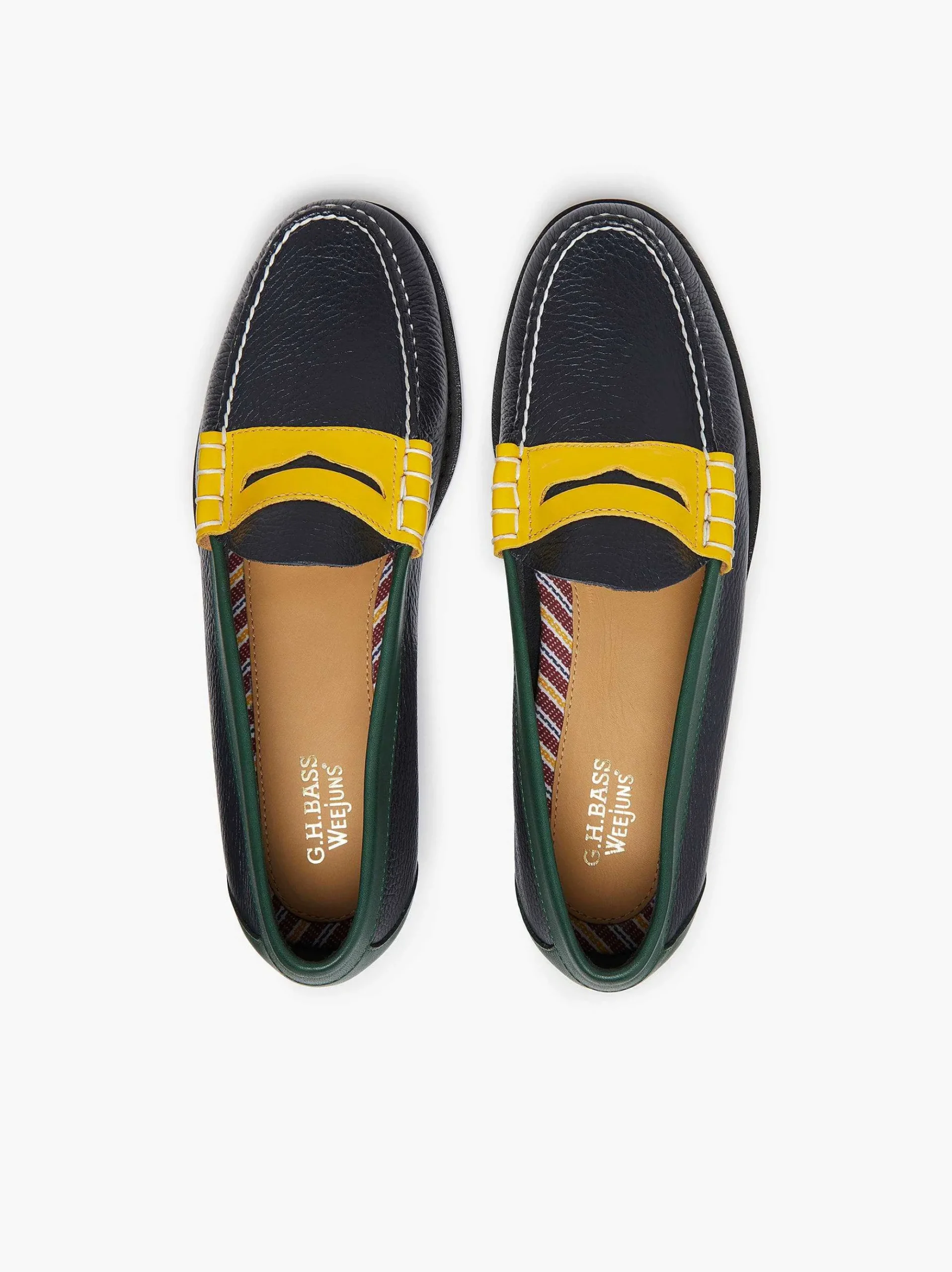 G.H.BASS Weejuns Larson Tricolour Penny Loafers Navy Multi Online
