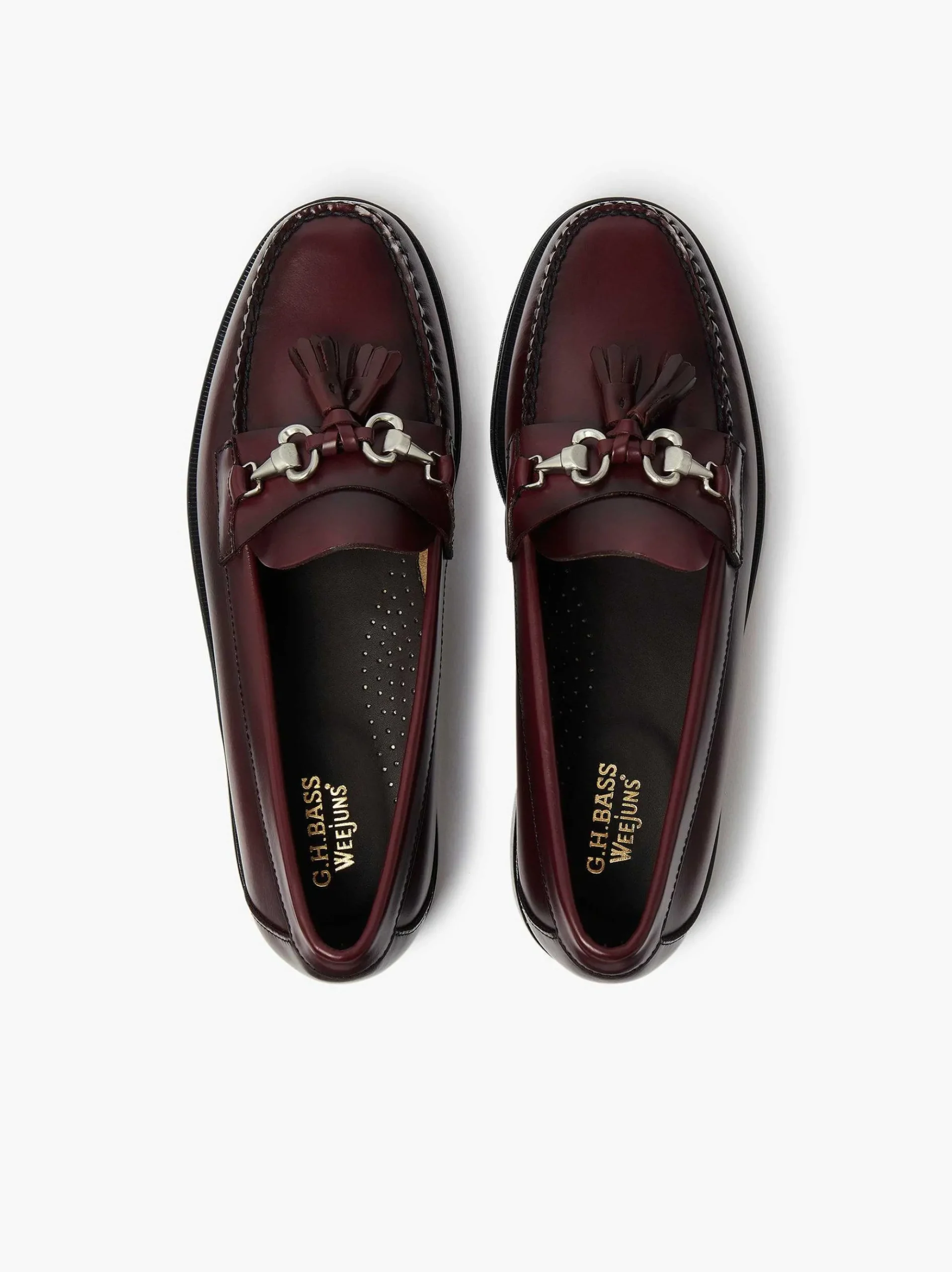G.H.BASS Weejuns Lincoln Horsebit Tassel Loafers Wine Flash Sale