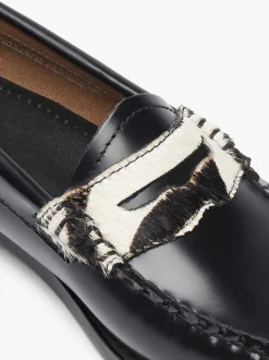 G.H.BASS Weejuns Penny Loafers Zebra Print & Black Hot