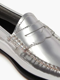 G.H.BASS Weejuns Penny Loafers Silver Store