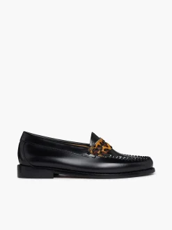 G.H.BASS Weejuns Penny Loafers Leopard Print & Black Cheap