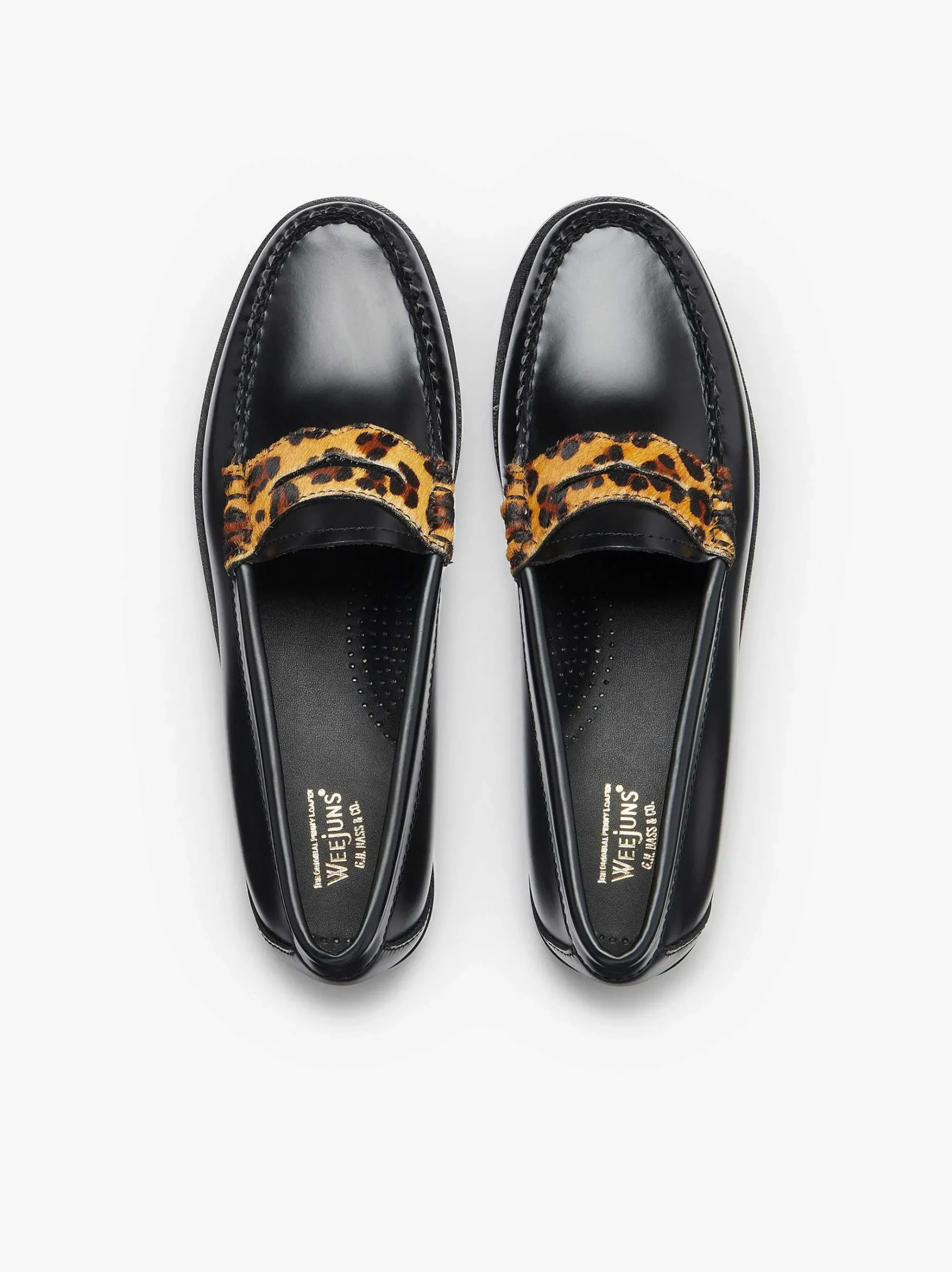 G.H.BASS Weejuns Penny Loafers Leopard Print & Black Cheap