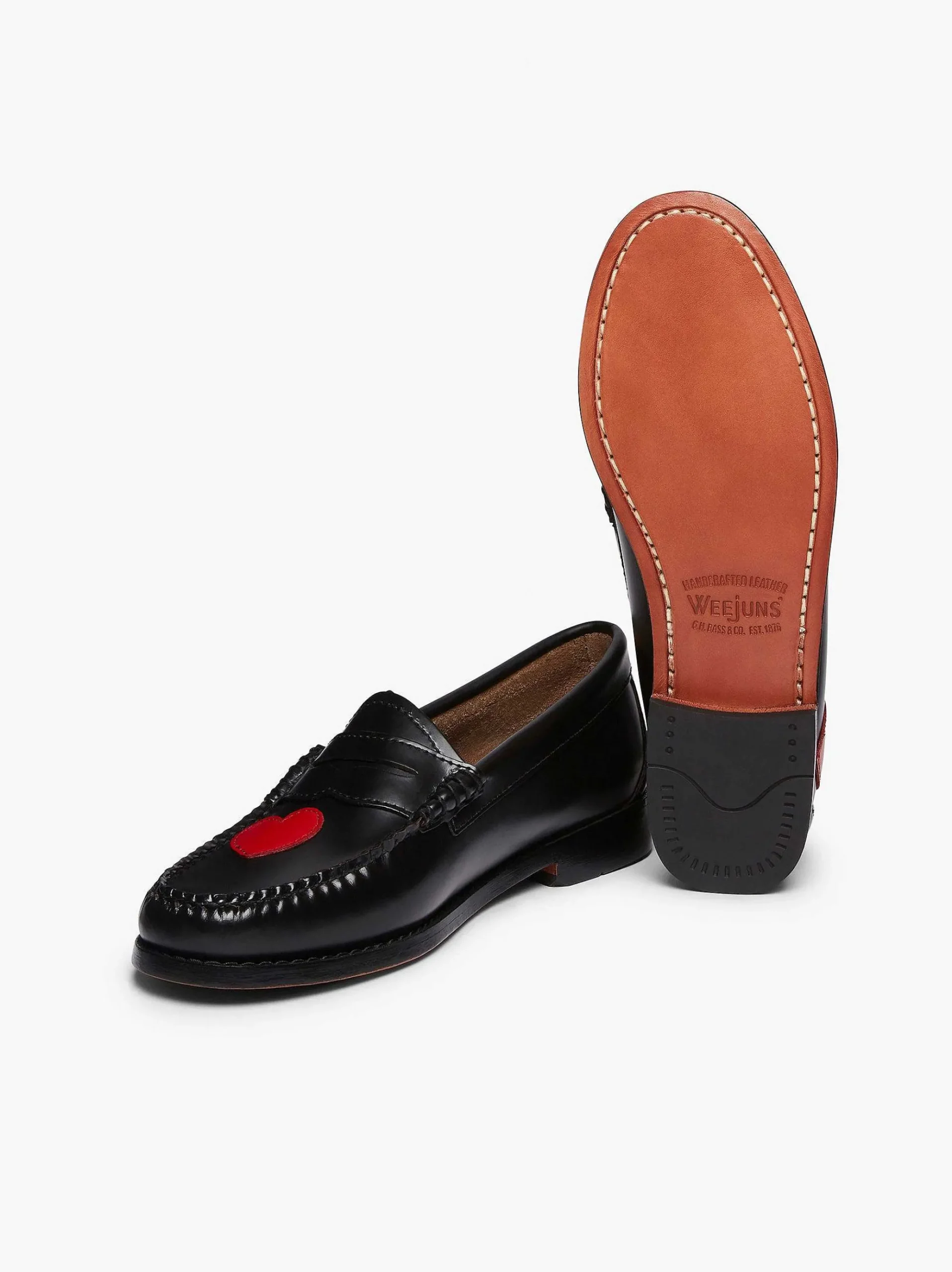 G.H.BASS Weejuns Penny Love Loafers Red & Black Outlet
