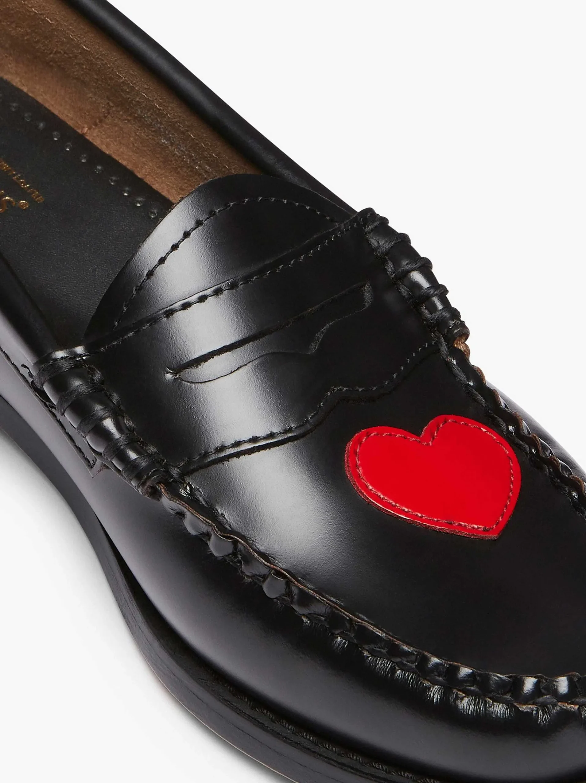 G.H.BASS Weejuns Penny Love Loafers Red & Black Outlet