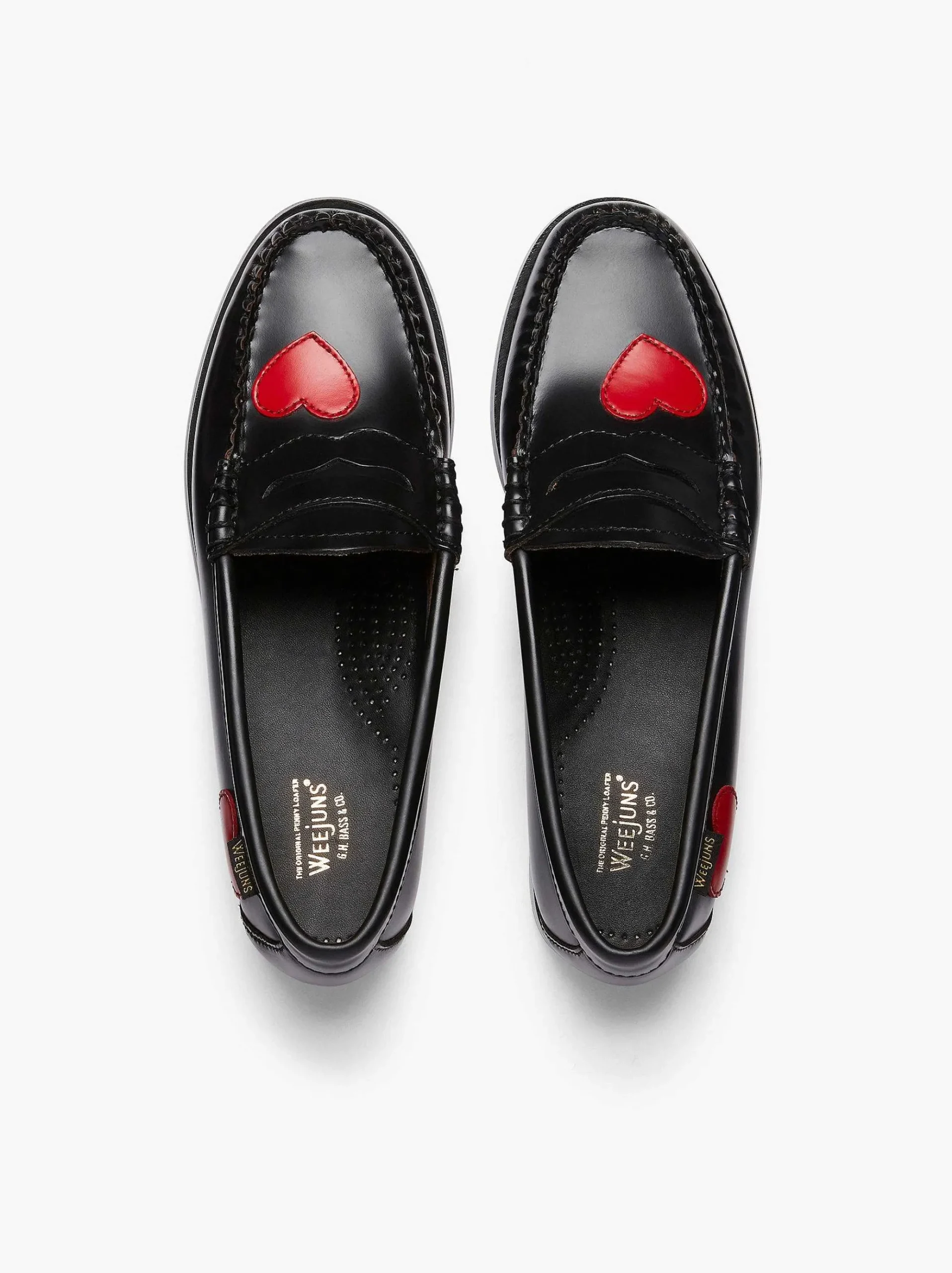 G.H.BASS Weejuns Penny Love Loafers Red & Black Outlet