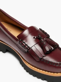 G.H.BASS Weejuns 90S Esther Kiltie Tassel Loafers Wine Hot