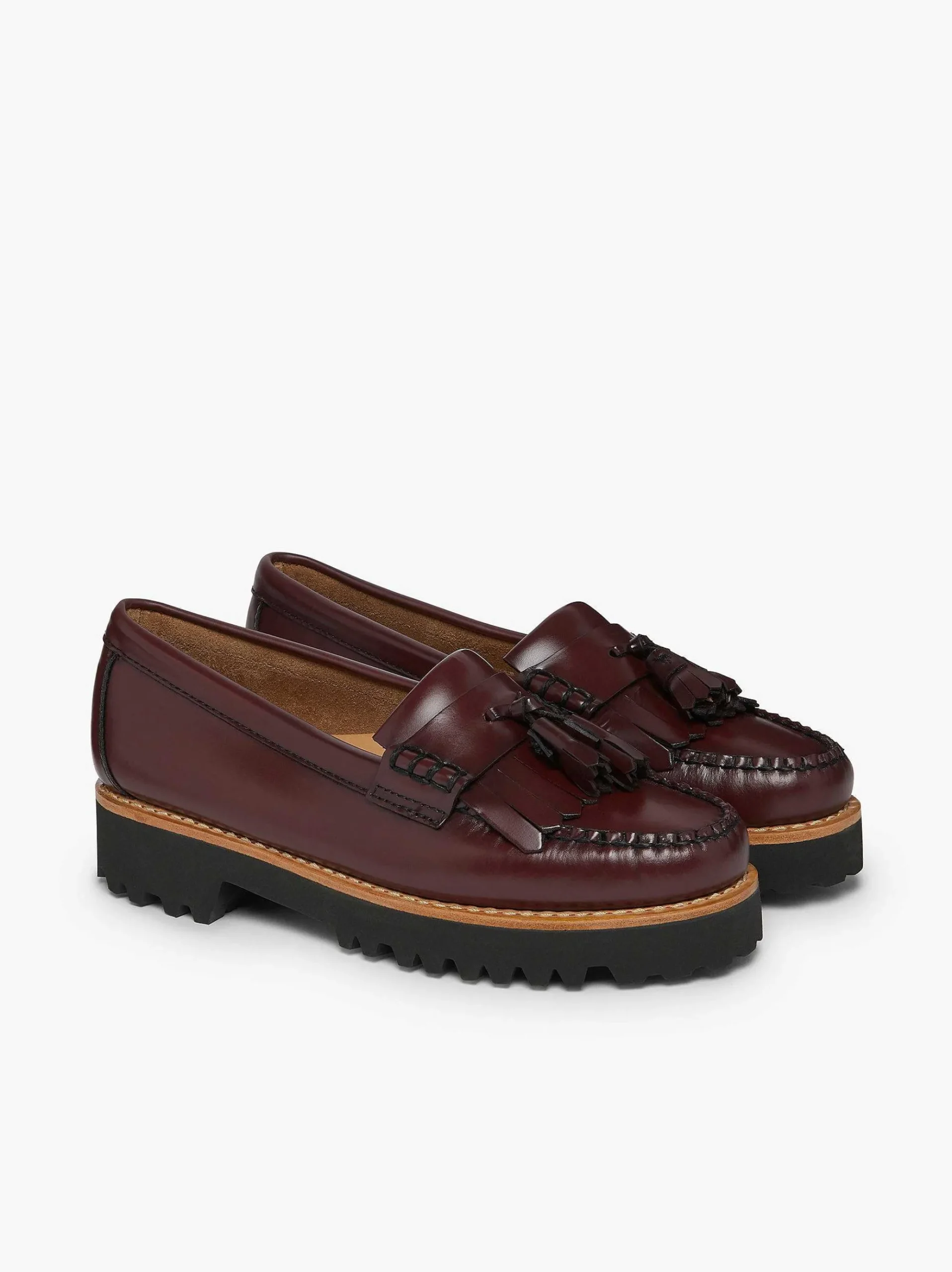 G.H.BASS Weejuns 90S Esther Kiltie Tassel Loafers Wine Hot