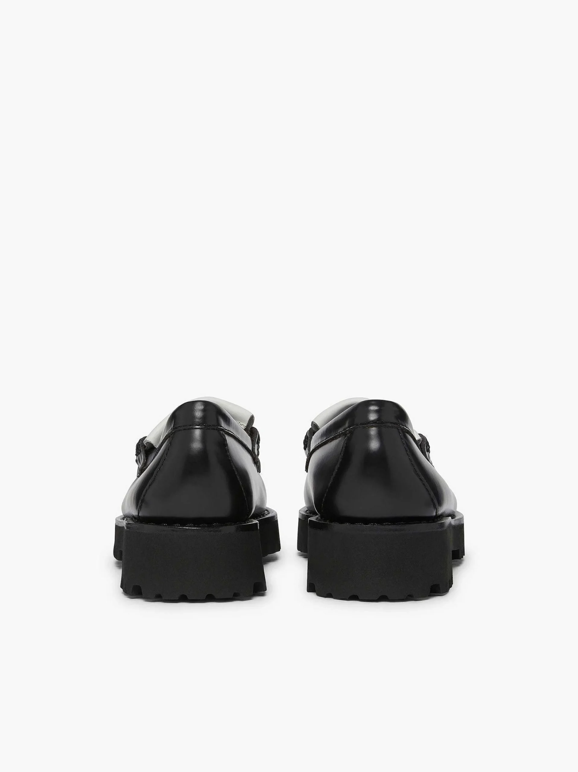 G.H.BASS Weejuns 90S Esther Kiltie Tassel Loafers Black & White Clearance
