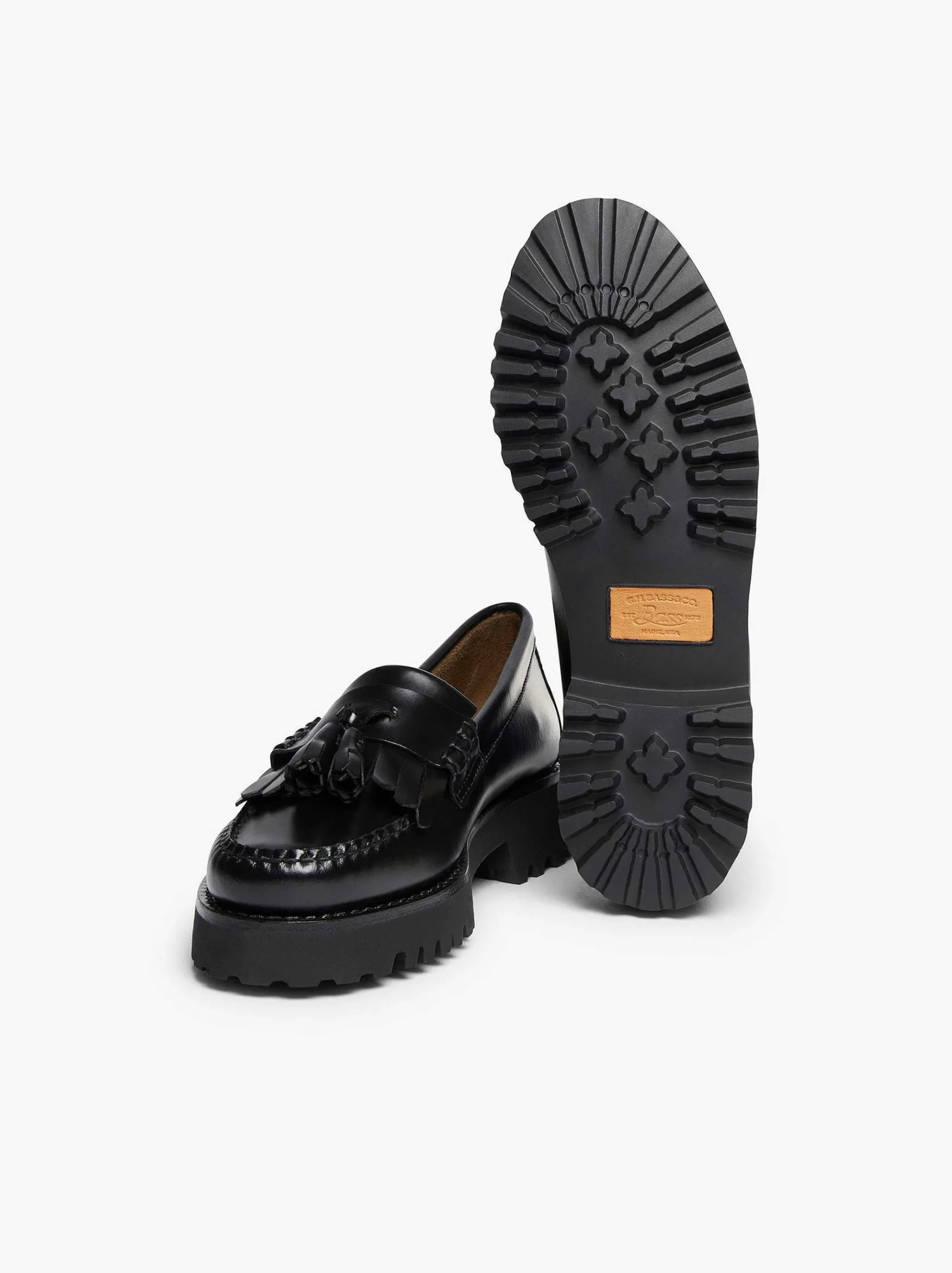 G.H.BASS Weejuns 90S Esther Kiltie Tassel Loafers Black Shop