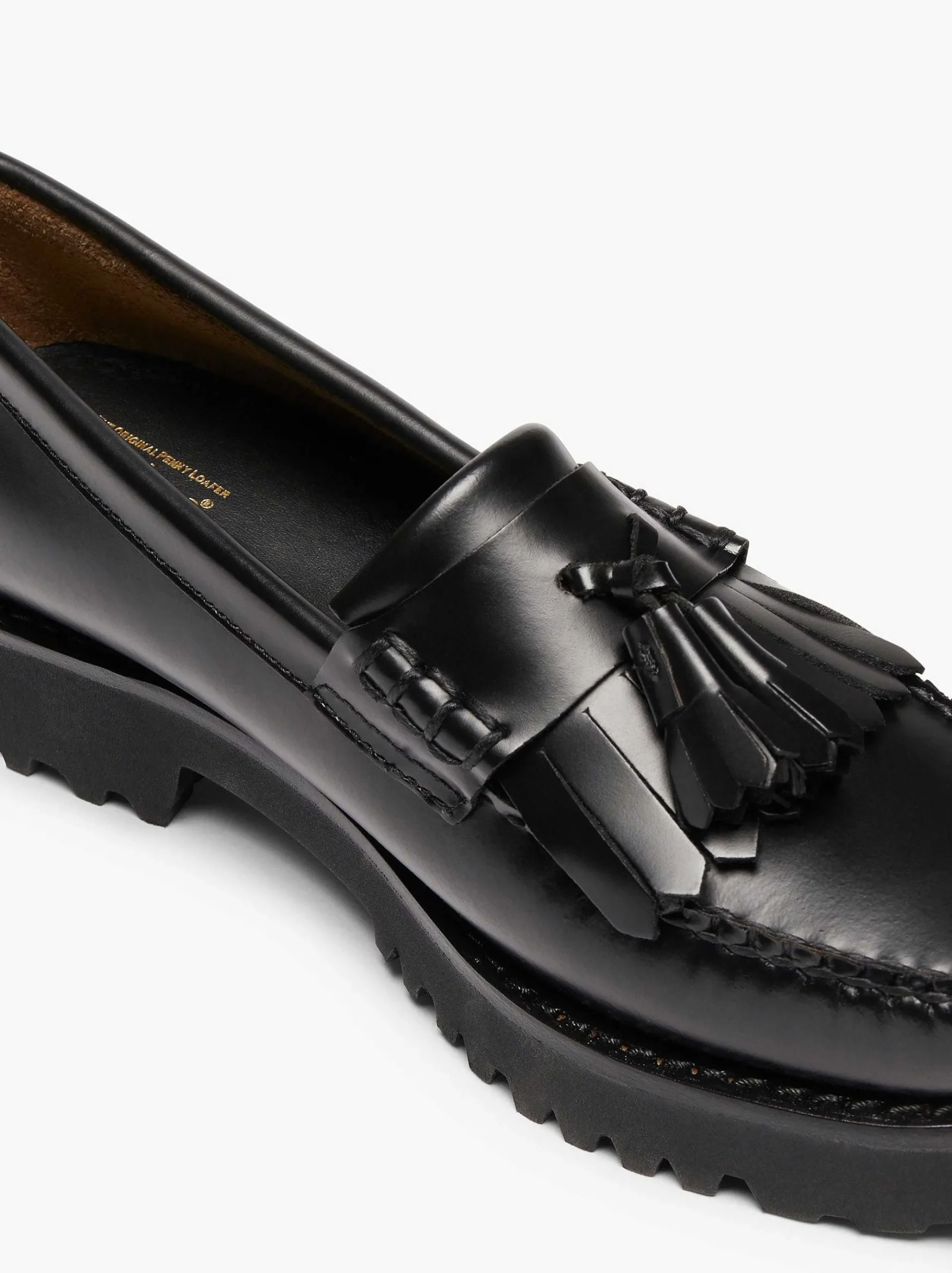 G.H.BASS Weejuns 90S Esther Kiltie Tassel Loafers Black Shop