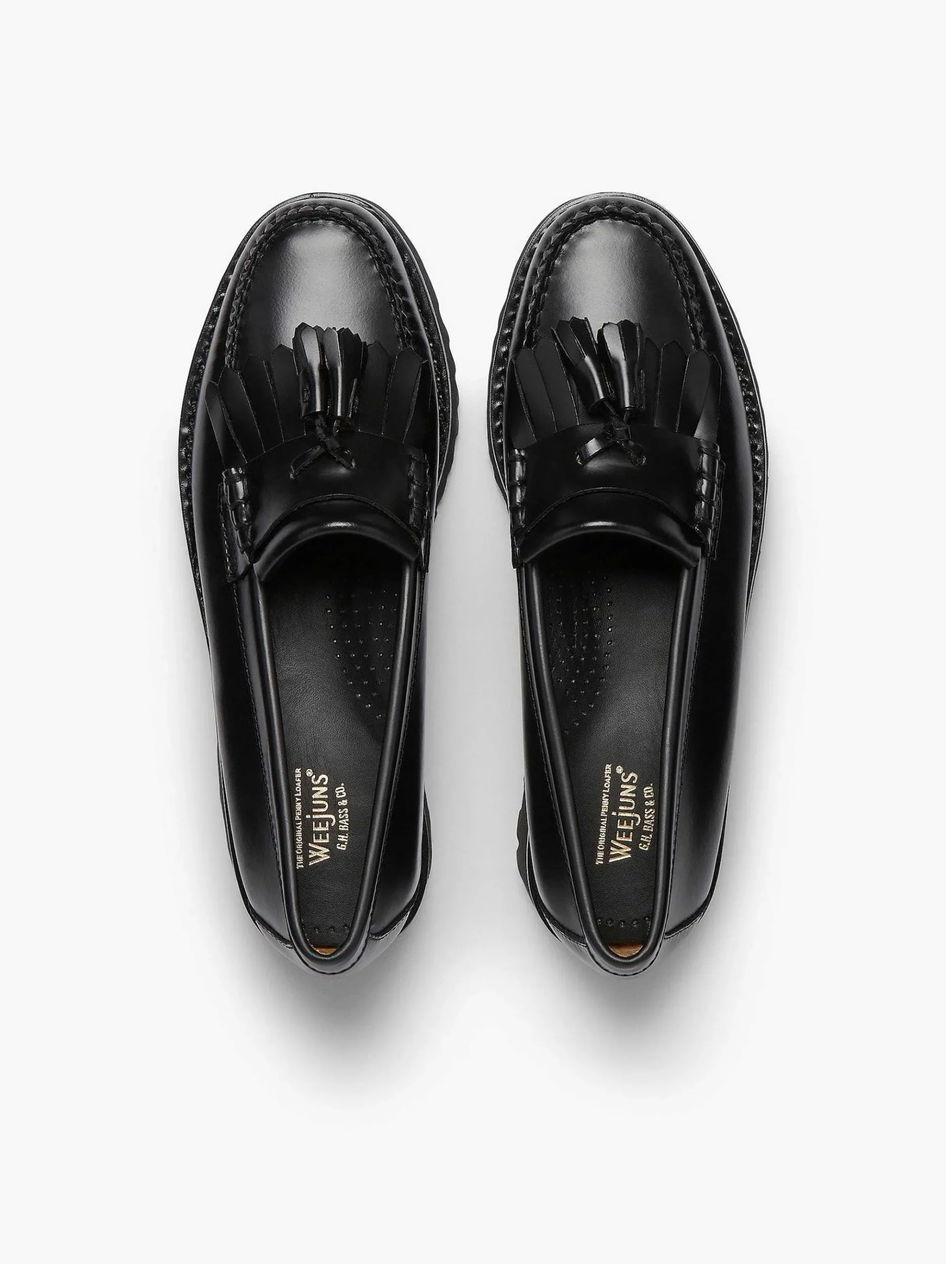 G.H.BASS Weejuns 90S Esther Kiltie Tassel Loafers Black Shop