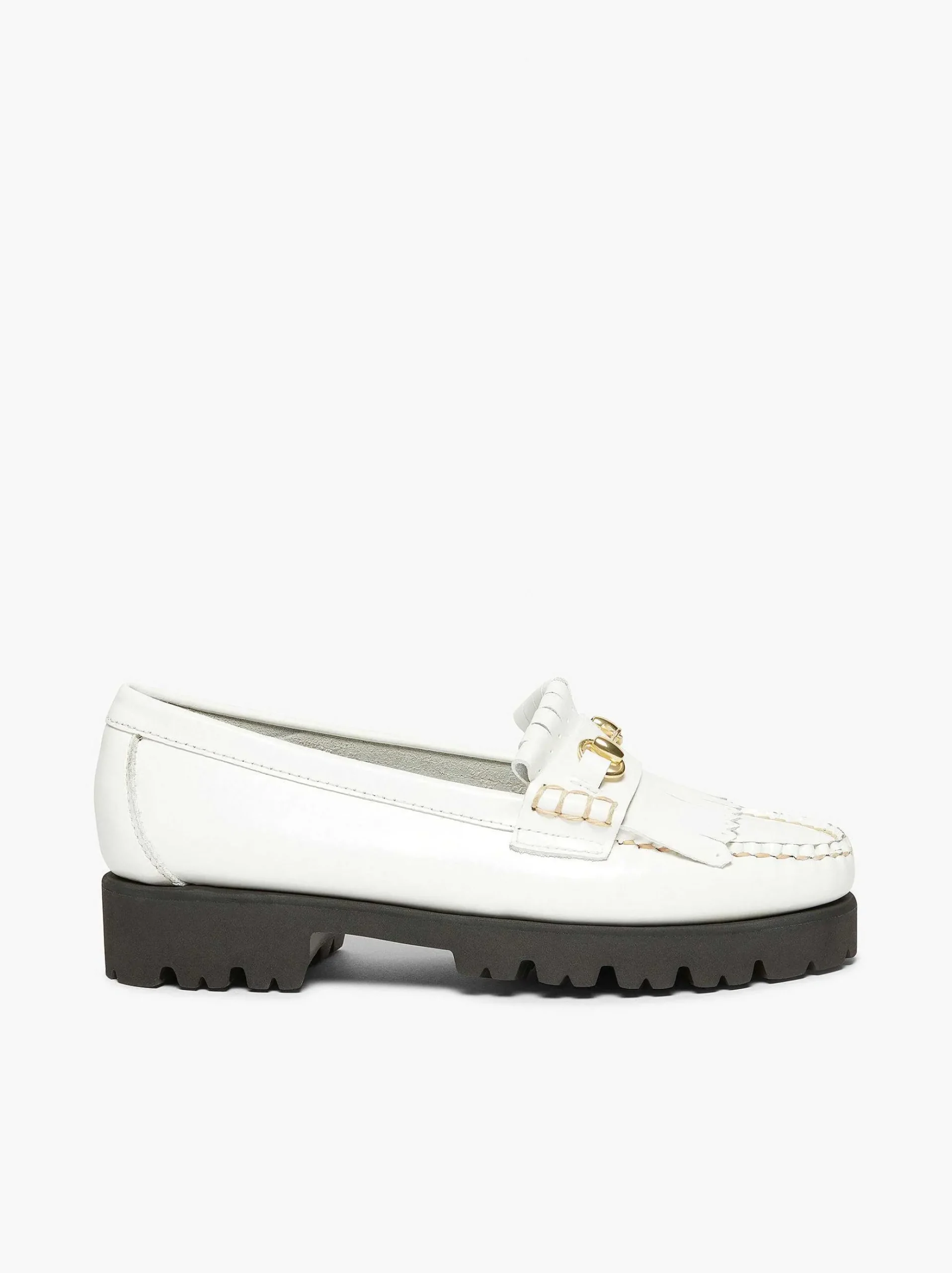 G.H.BASS Weejuns 90S Lianna Horsebit Kiltie Loafers White Cheap