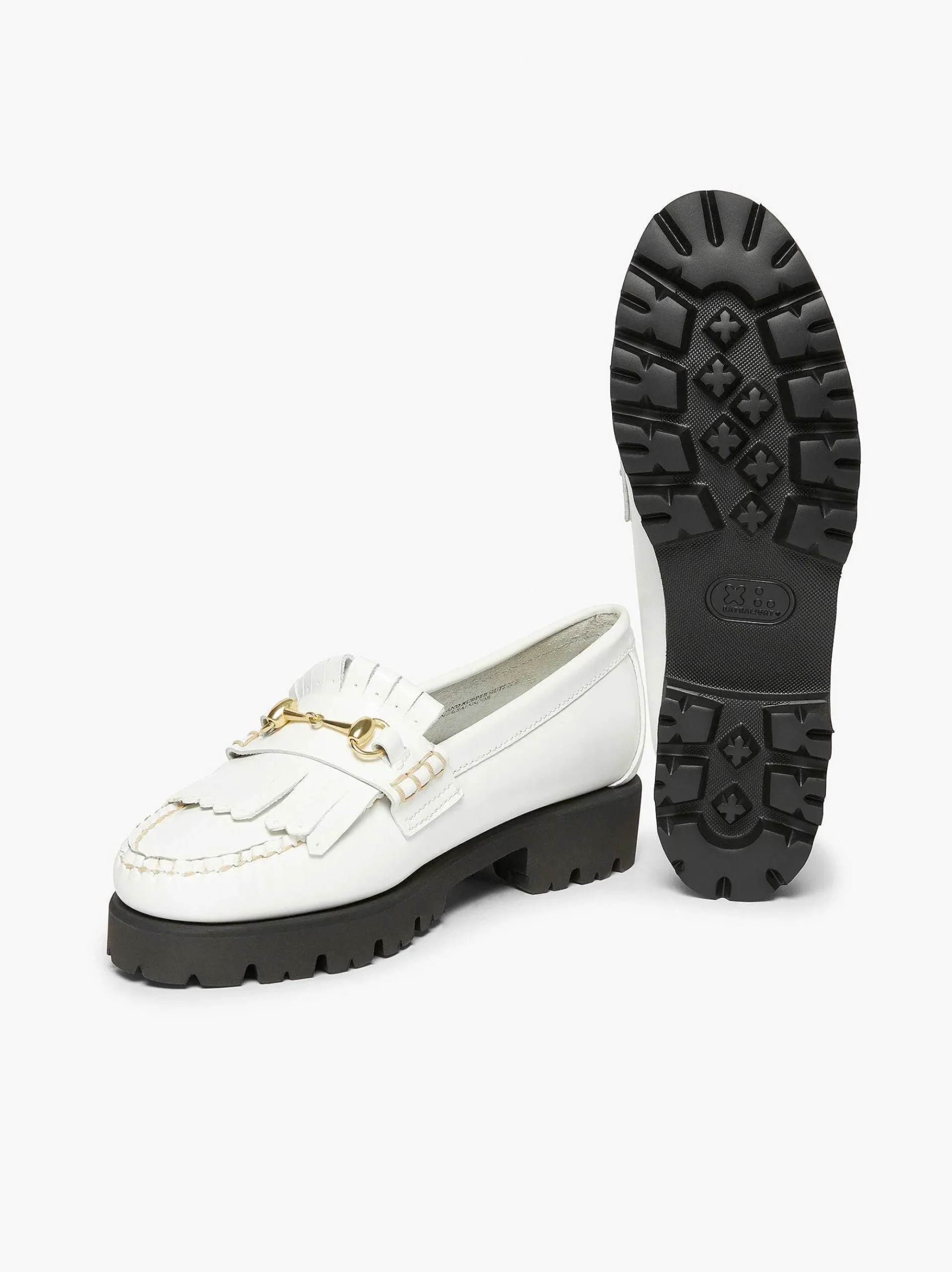 G.H.BASS Weejuns 90S Lianna Horsebit Kiltie Loafers White Cheap