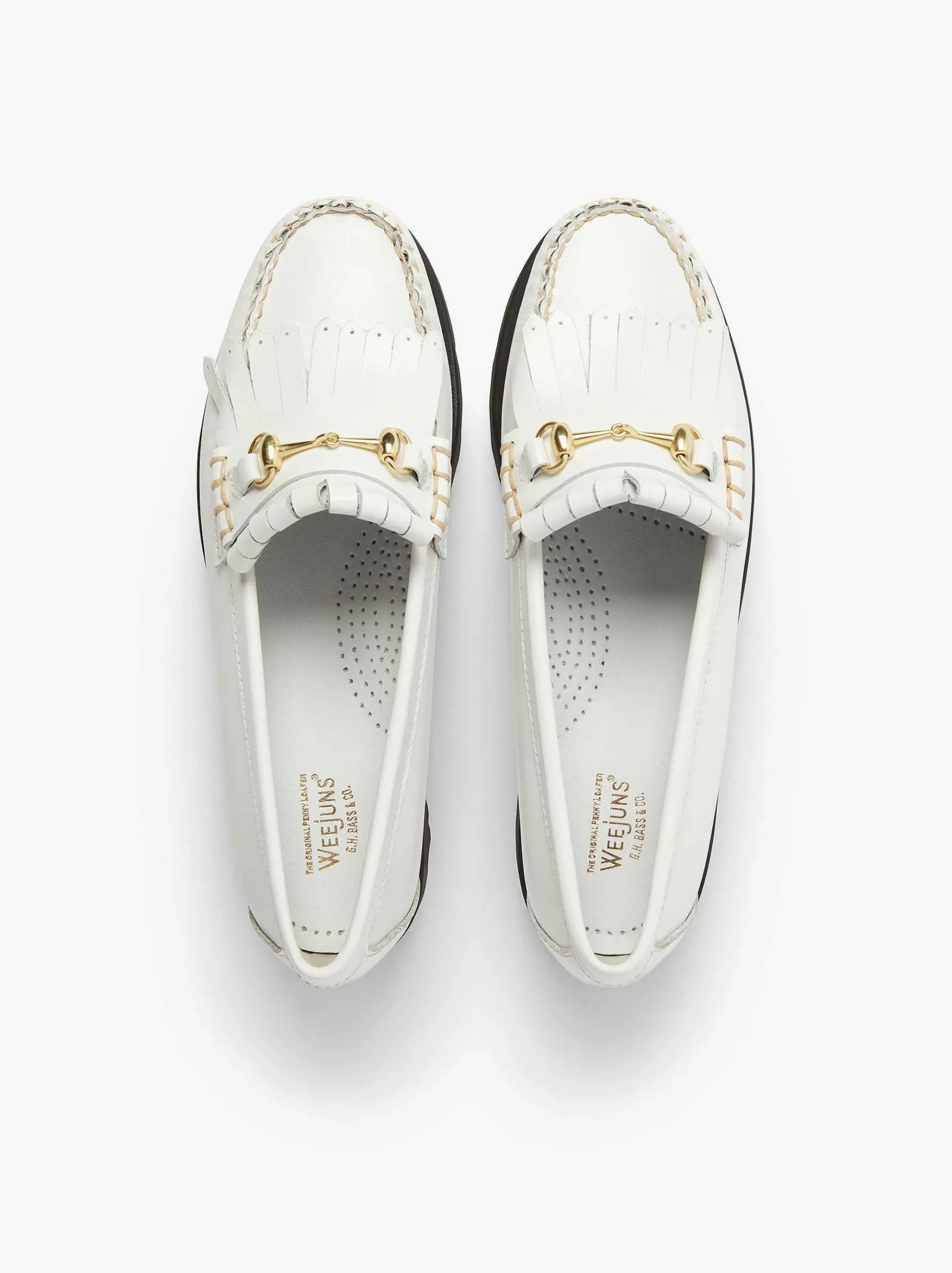 G.H.BASS Weejuns 90S Lianna Horsebit Kiltie Loafers White Cheap
