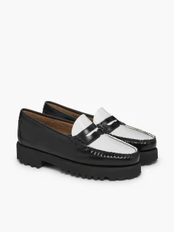 G.H.BASS Weejuns 90S Penny Loafers Black & White Outlet