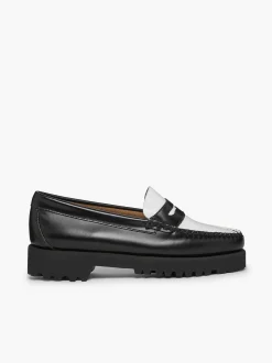 G.H.BASS Weejuns 90S Penny Loafers Black & White Outlet