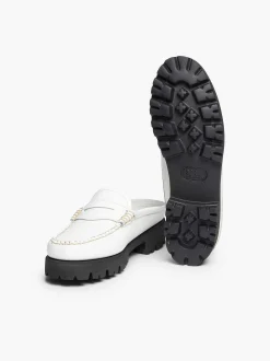 G.H.BASS Weejuns 90S Penny Slides White Flash Sale
