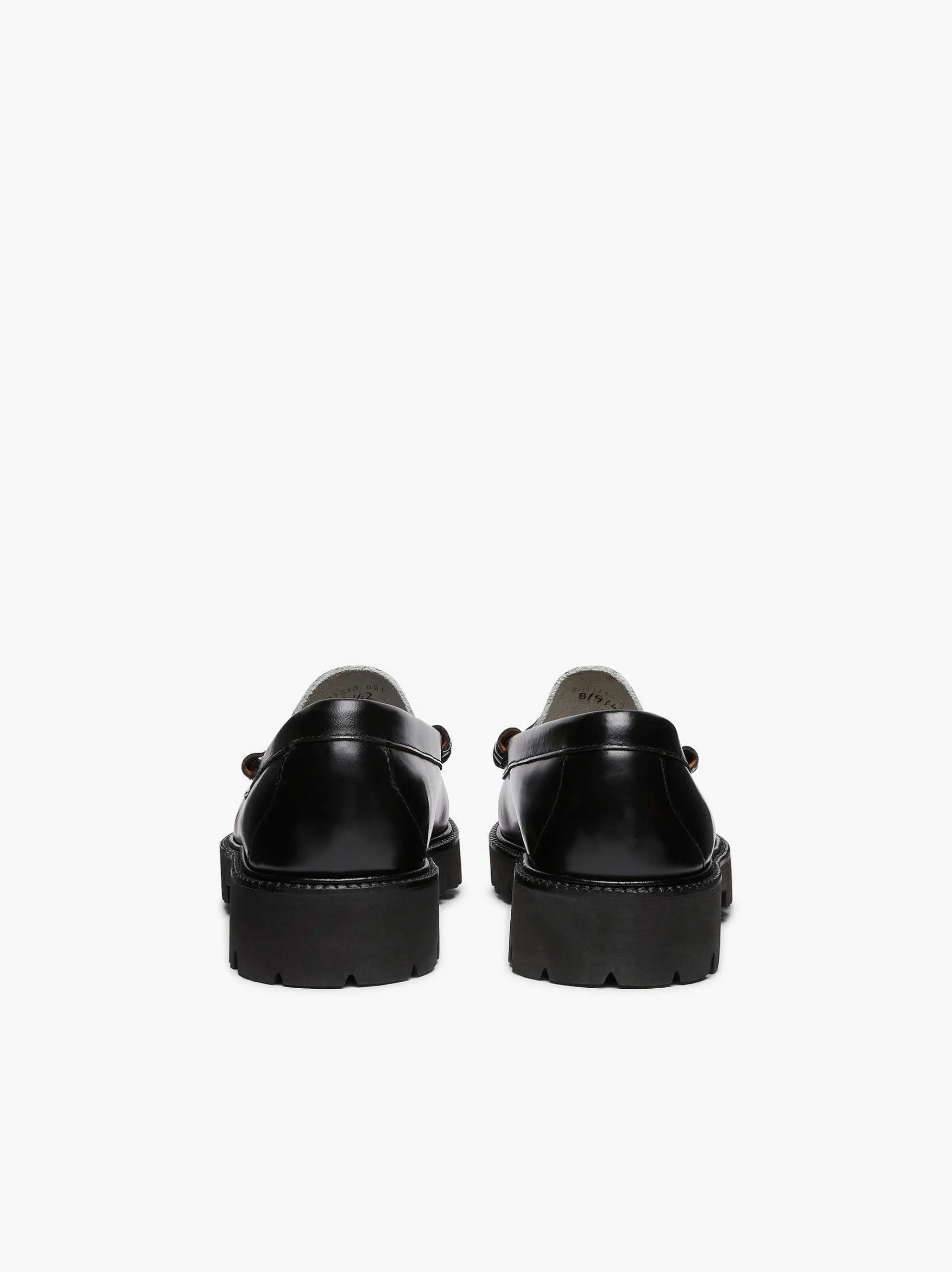 G.H.BASS Weejuns Super Lug Larson Penny Loafers Black & White Hot