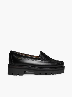 G.H.BASS Weejuns Super Lug Penny Loafers Black Clearance