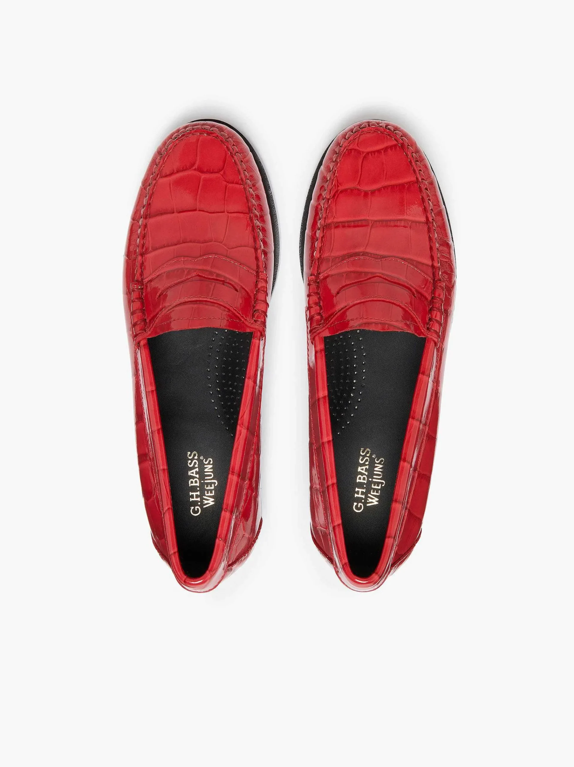 G.H.BASS Weejuns Whitney Penny Loafers Red Croc Online