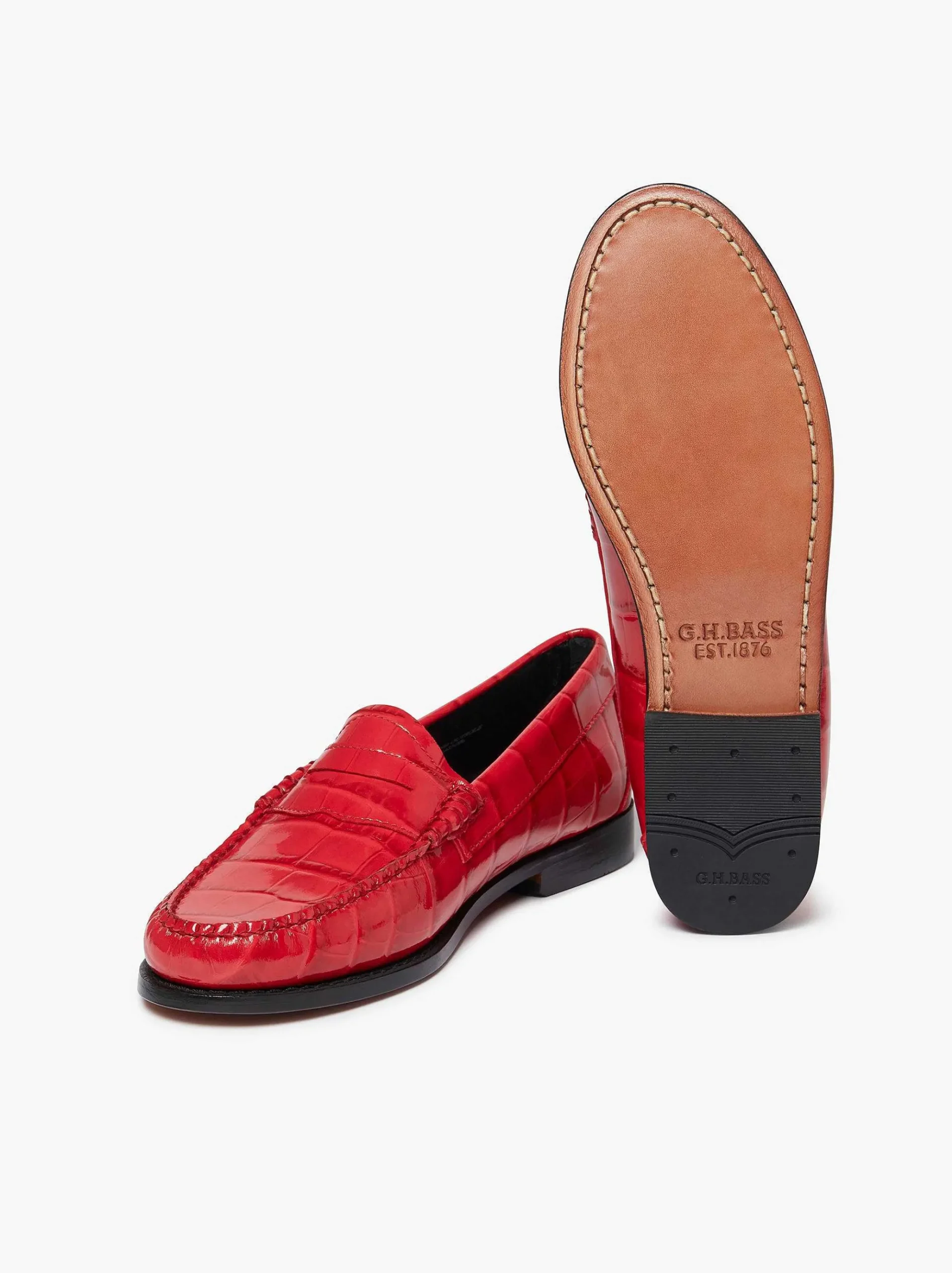 G.H.BASS Weejuns Whitney Penny Loafers Red Croc Online