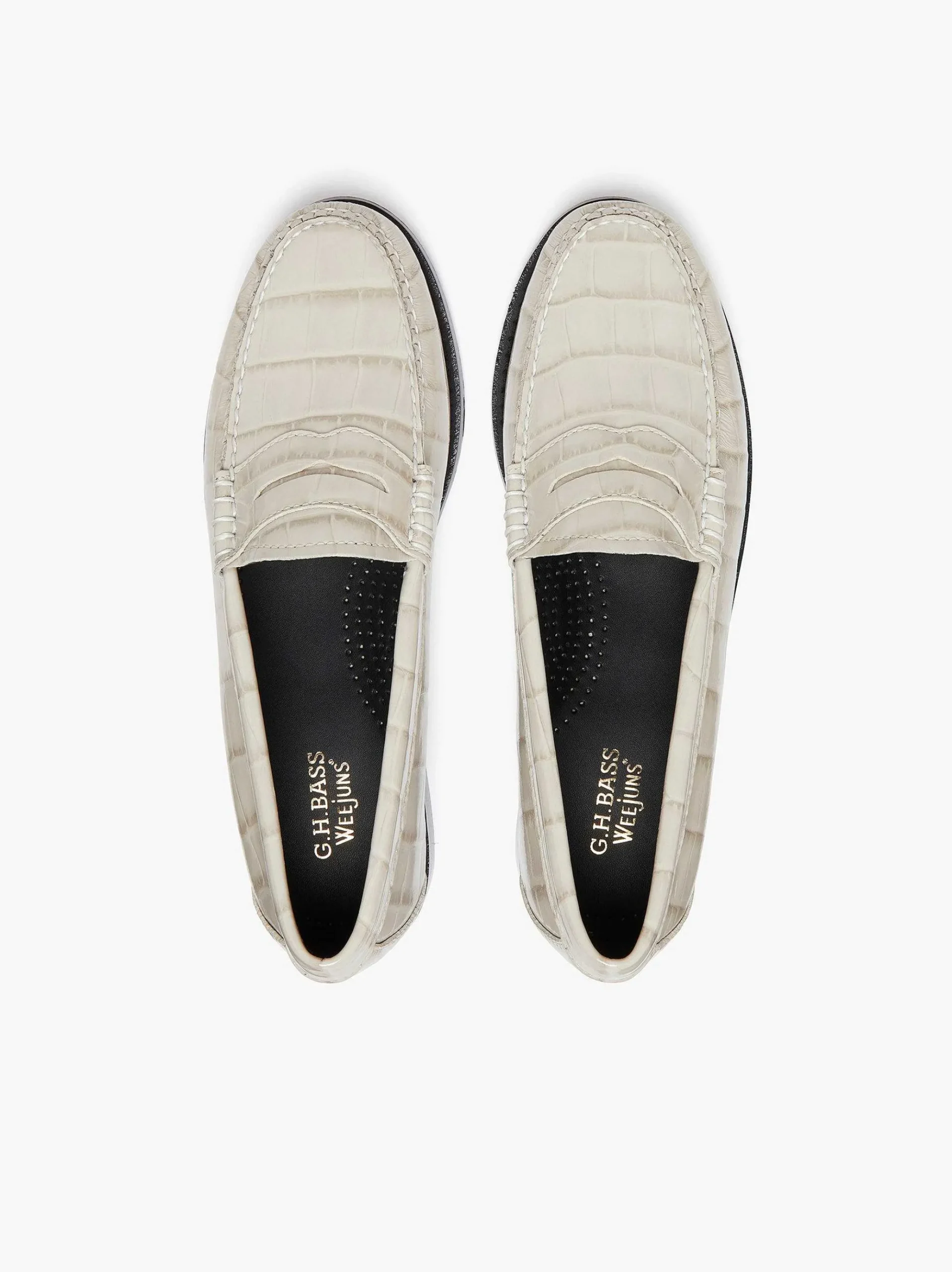 G.H.BASS Weejuns Whitney Penny Loafers White Croc Discount