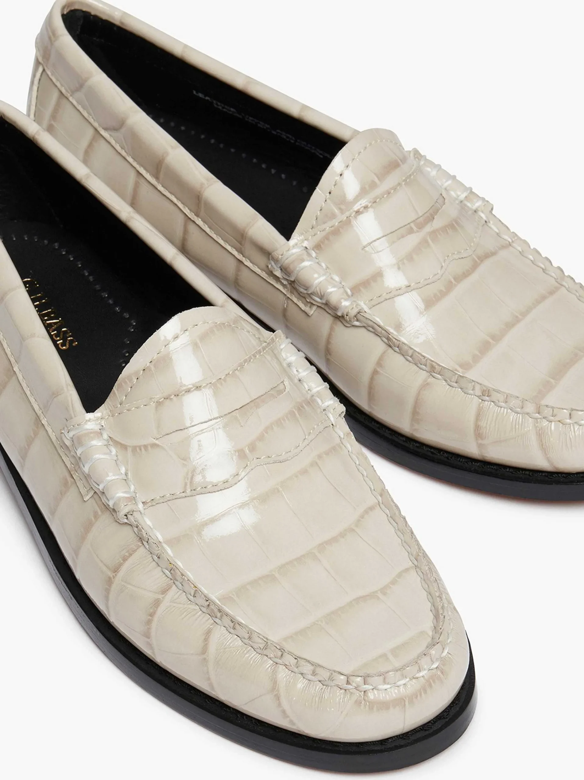 G.H.BASS Weejuns Whitney Penny Loafers White Croc Discount
